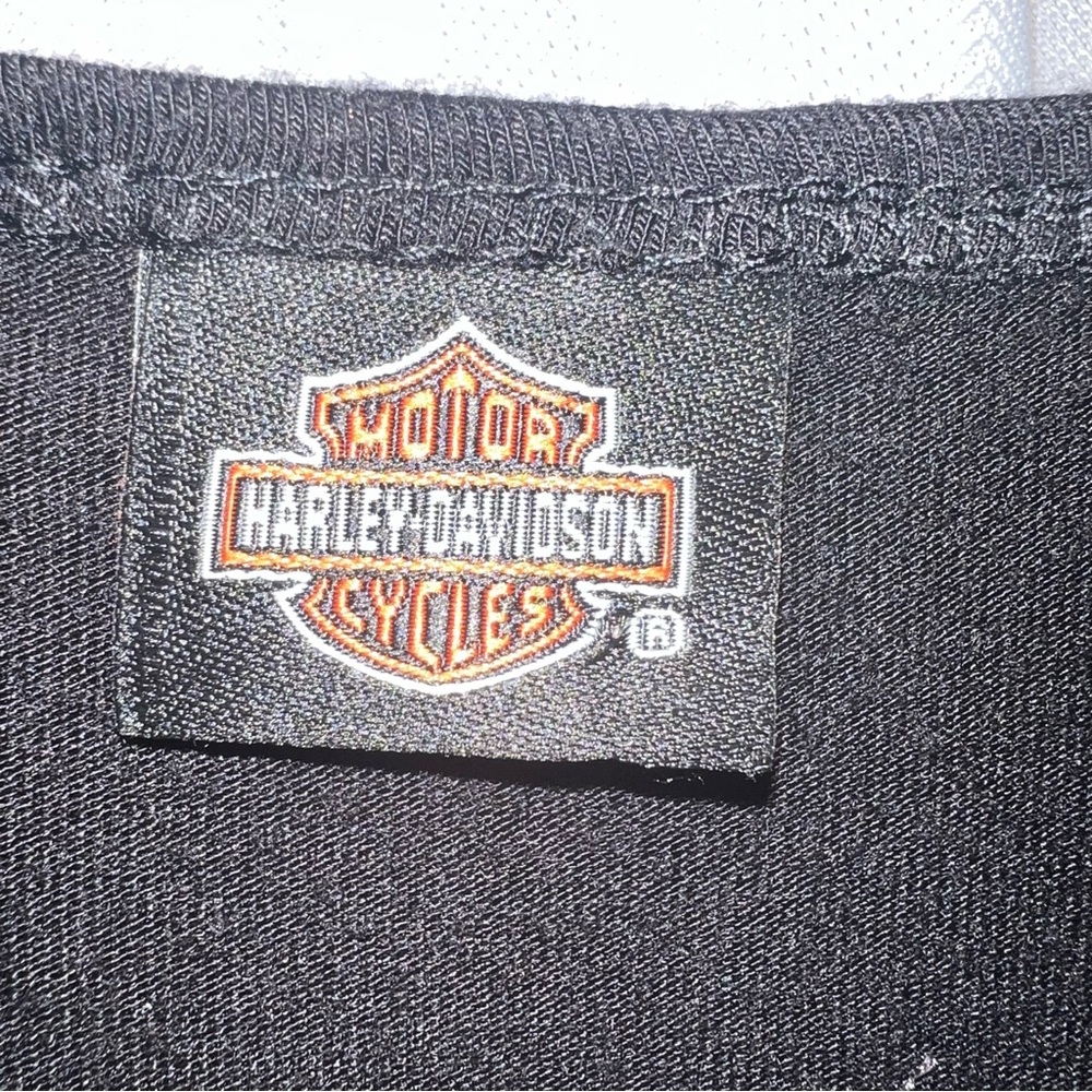 Harley-Davidson Black Winged Logo Long Sleeve Tee w embellishments size M - Picture 5 of 6